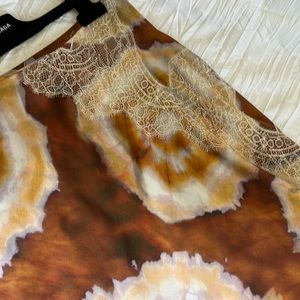 Zara NWOT Lace Insert Tie Dye Skirt